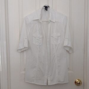 White Button-Up Shirt XL
